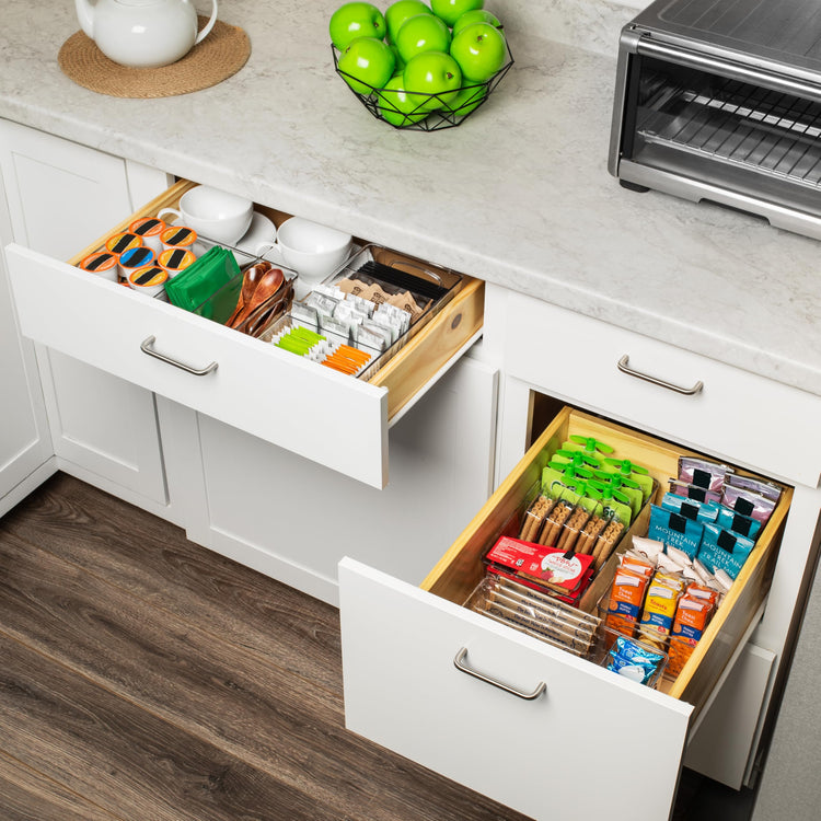 Pantry Storage Bins with Removable Dividers (2 Count)