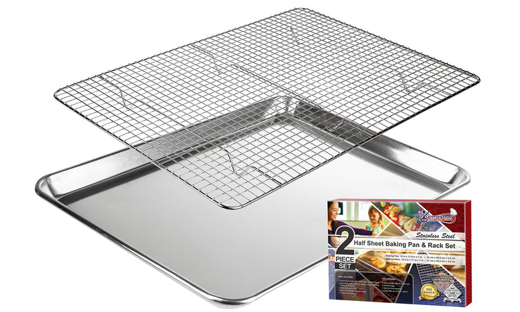 Half Sheet Baking Pan and Rack Set Warp (2 Count)