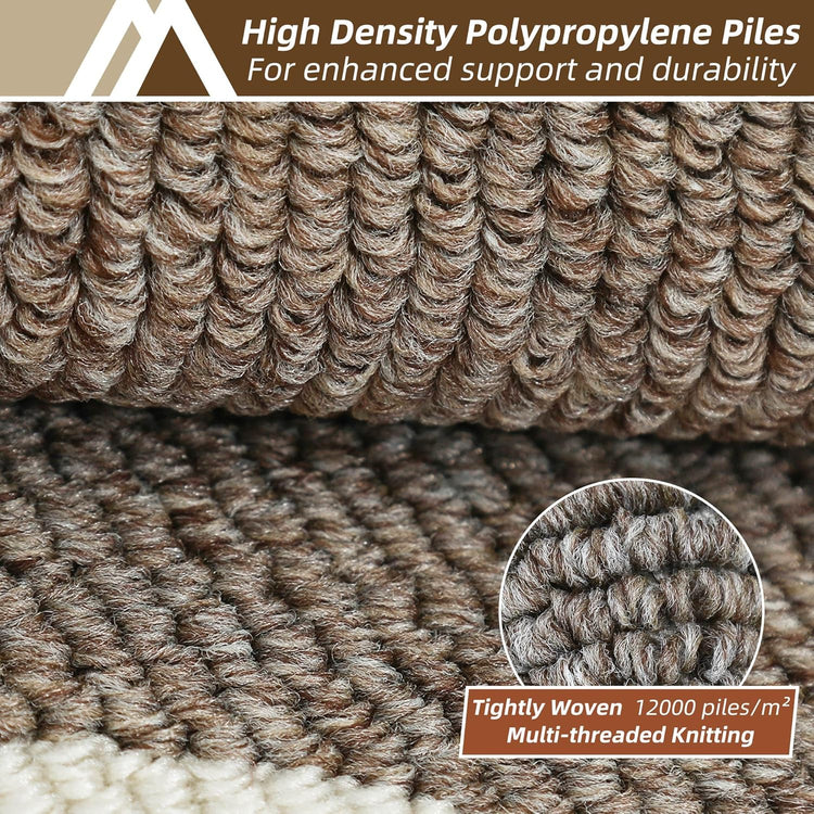 COSY HOMEER Long Kitchen Floor Mats for in Front of Sink Super Absorbent Kitchen Rugs and Mats 24"x48"+24"x59"Non-Skid Kitchen Mat Standing Mat Washable,Polypropylene,Brown,Frame