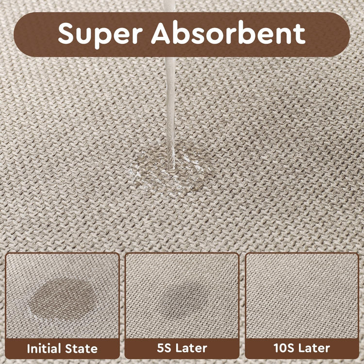 tchdio Kitchen Mats for Floor, Rubber Backed Kitchen Rugs Non Slip Washable, Superior Absorbent Kitchen Runner Rug Easy to Clean, Comfort Kitchen Floor Mat Front of Sink (Light Beige, 20" × 47")