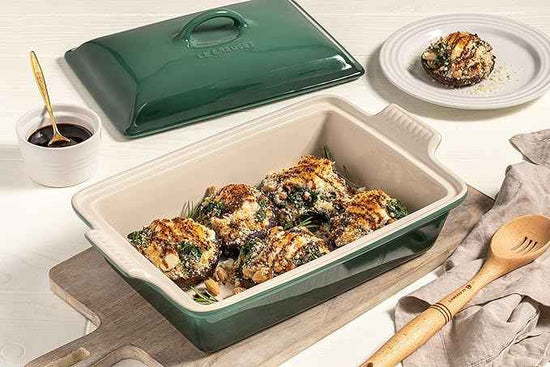 Le Creuset Stoneware Heritage Covered Rectangular Casserole, 4 qt. (12" x 9"), Cerise