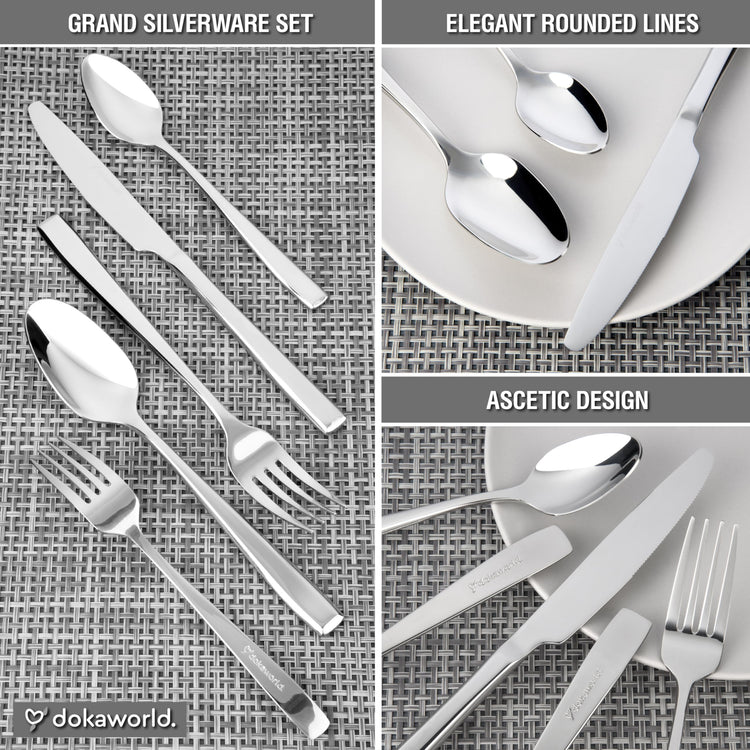 Modern Design Polished Flatware (40 Count)