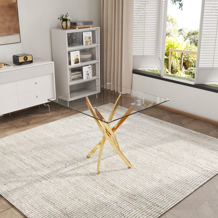 5 Piece Square Glass Dining Table Set (5 Count)
