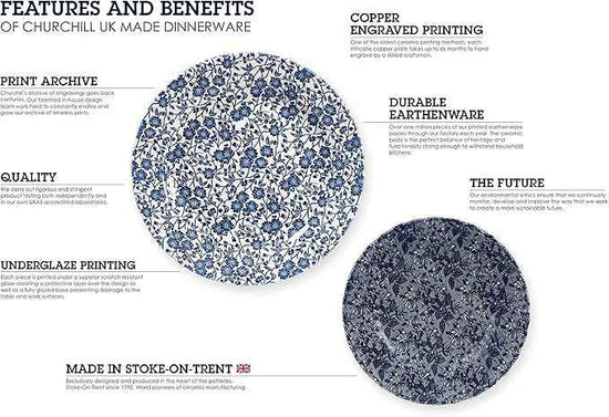 Churchill Blue Willow Plates Bowls Cups 20 Piece Dinnerware Set, Made In England
