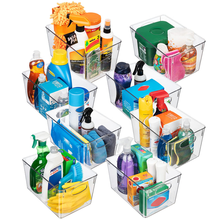 Plastic Storage Bins With lids (8 Count)