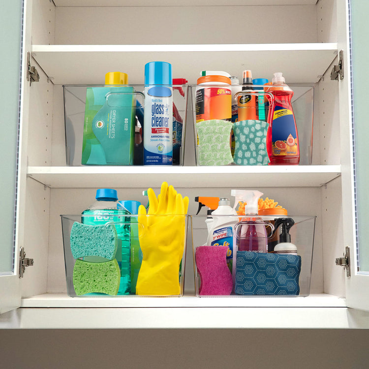 Clear Plastic Storage Bins for Kitchen (8 Count)