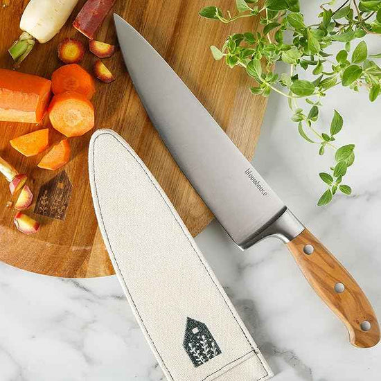 Bloomhouse - Two Time Oprah's Favorite Things Winner - 8-Inch Chef's Knife – German Stainless Steel Blade with Forged Italian Olive Wood Handle, Full Tang Kitchen Knife for Slicing, Dicing & Chopping