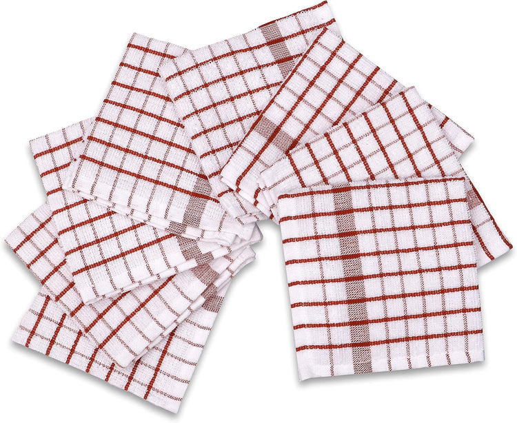 AMOUR INFINI Kitchen Dish Cloths Set of 8 - Ultra Soft, Highly Absorbent, Quick-Drying Terry Cotton Dishcloths 12"x12" Inch Wash & Cleaning Cloths for Kitchen & Dishwashing (Rust) - Nestoria