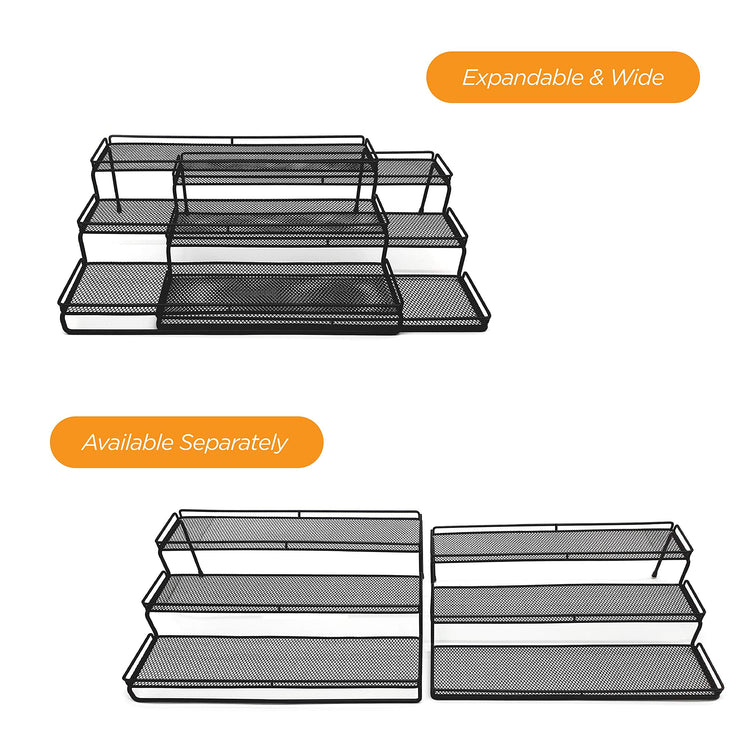 3 Tier Wide Expandable Cabinet Spice Rack Organizer