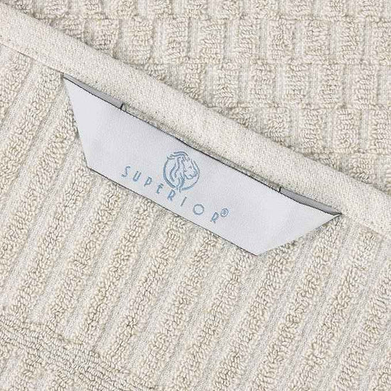 Superior Juno Viscose Cotton Blend Medium Weight Towels, for Bathroom, Shower, Spa, Plush, Quick Dry, Ultra-Soft Towels, Bath Essentials, Border Detail, Bath Towels, Set of 2, Beige