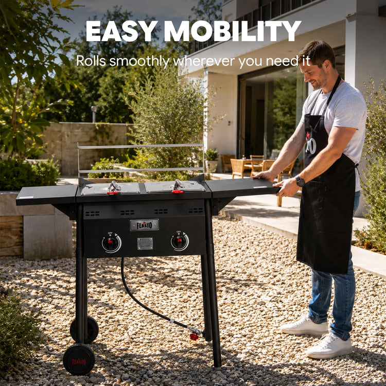 Outdoor Propane Deep Fryer with Rolling Cart