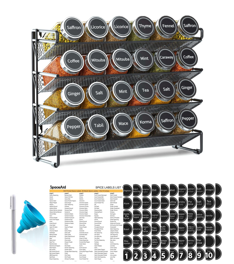 Spice Rack Organizer with 24 Spice Jars (24 Count)
