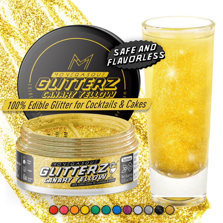 Canary Yellow Edible Glitter for Drinks & Cakes
