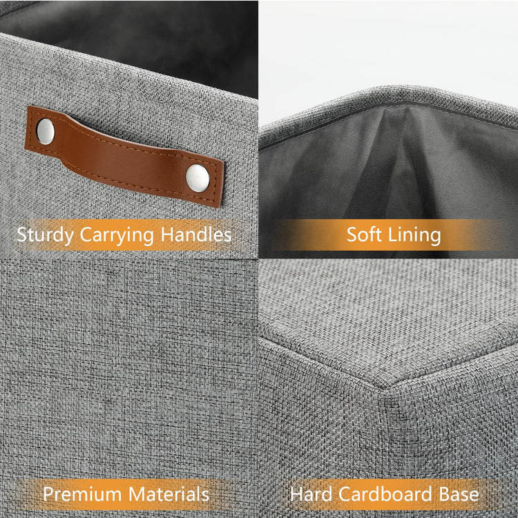 Large Storage Baskets for Blankets Living Room 51L Canvas Storage Baskets for Organizing 3 Pack Collapsible Baskets Bins for Organizing Home Office with Handles (3 Count)