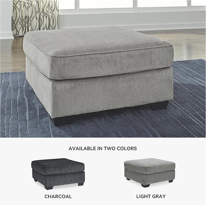 Signature Design by Ashley Altari Modern Square Oversized Ottoman, Light Gray