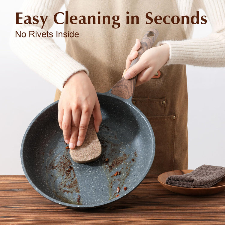 10inch Nonstick Frying Pan Chef's Pan with Glass Lid