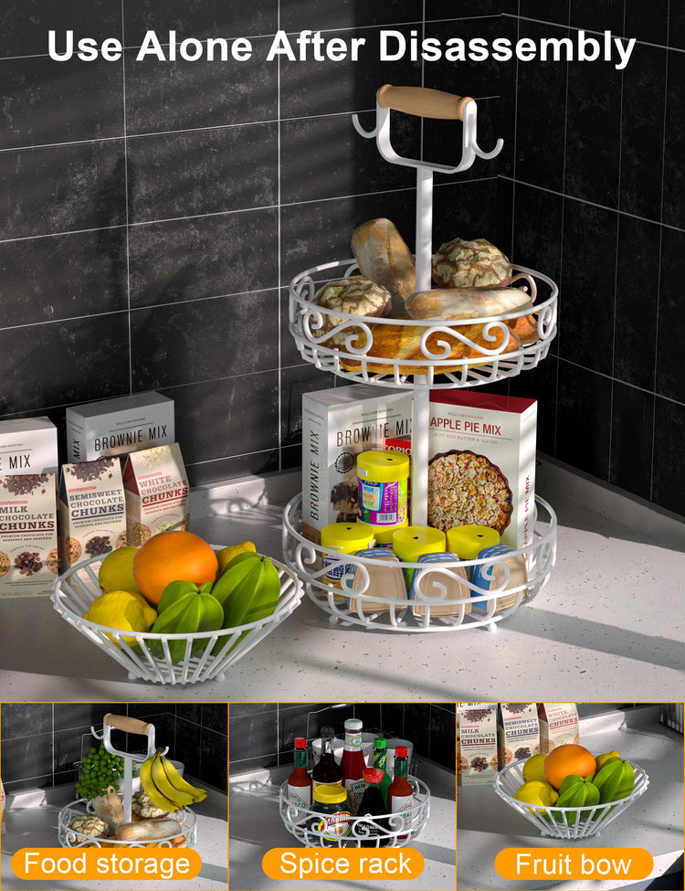 2 Tier 𝐅𝐫𝐮𝐢𝐭 𝐁𝐚𝐬𝐤𝐞𝐭 and Fruit Bowl (2 Count)