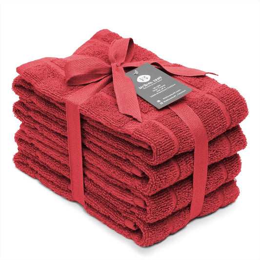 100% Cotton Terry Dish Towels, 4 Pack Plain, 16 x26 Inches, Super Soft and Absorbent Kitchen Towels, Perfect for Kitchen Cleaning and Dish Washing | RED - Nestoria