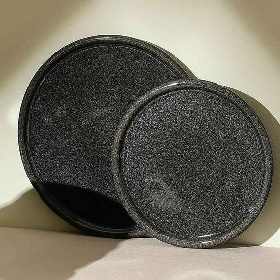Stone Lain Eden 4-Piece Dinner Plate Set Stoneware, Charcoal Grey