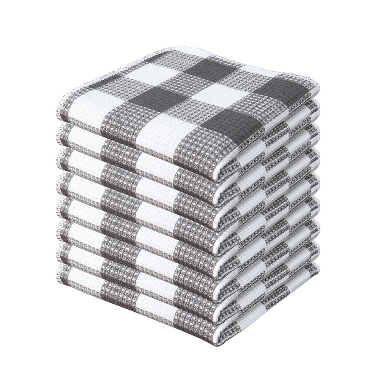 Waffle Weave Plaid Dish Cloths