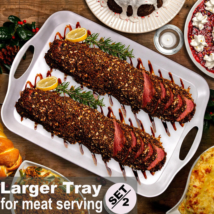 Extra Large Serving Tray with Handles (2 Count)