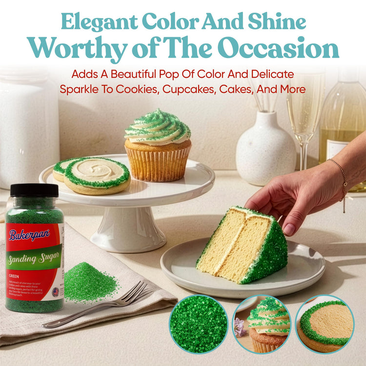 Green Sanding Sugar for Baking & Cookie Decorating (5 Ounce)