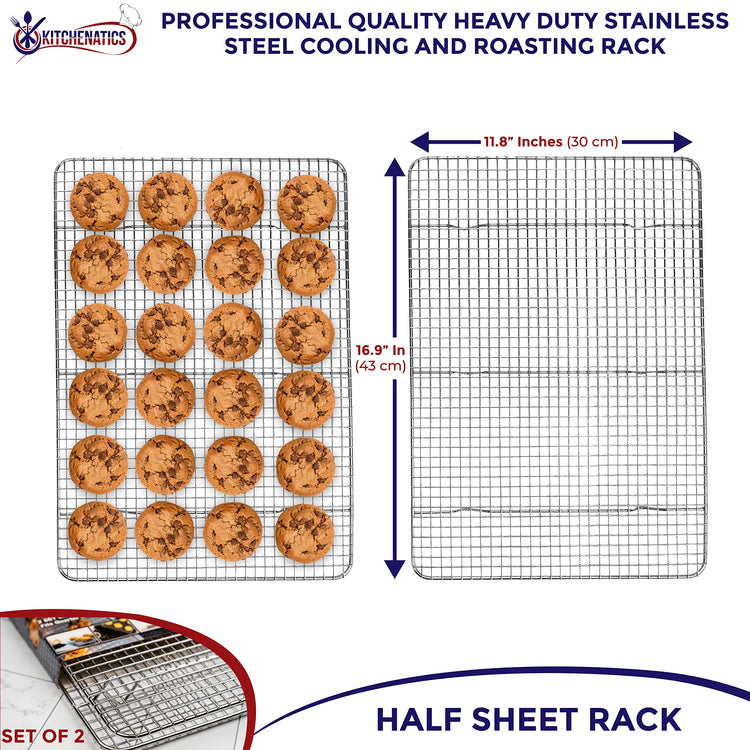Half Sheet Cooling Rack Stainless Steel Oven Safe Set of 2