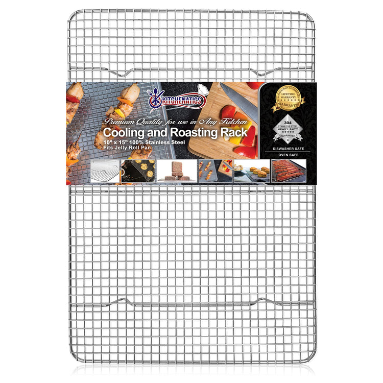 Jelly Roll Cooling Rack Stainless Steel Oven Safe 10x15 Inches