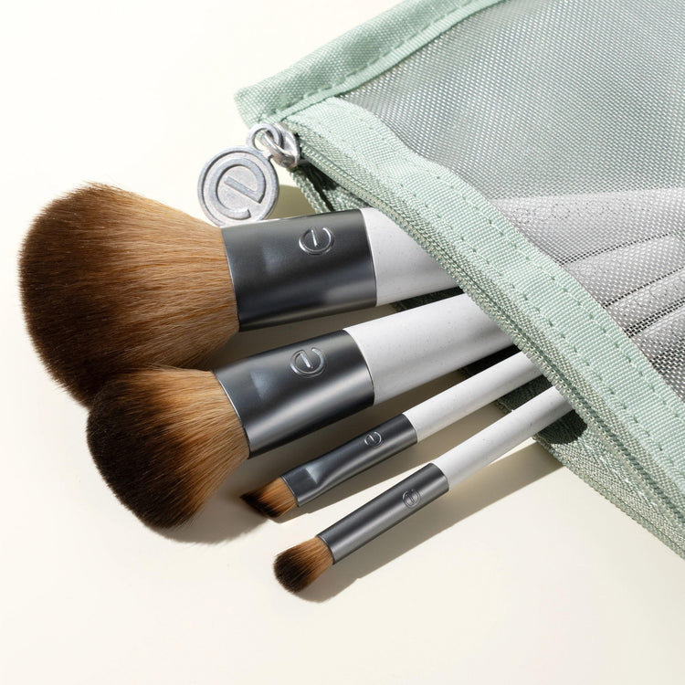 On-The-Go Makeup Brush Kit, Travel Makeup Brush Set (4 Count)