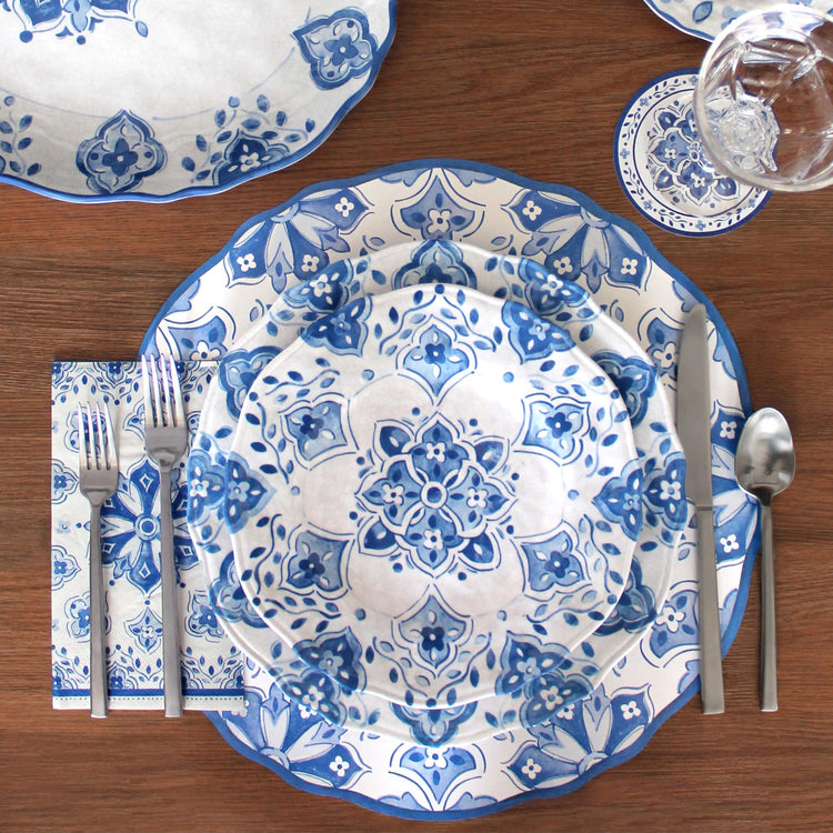 18 Piece Luxury Melamine Dinnerware Set