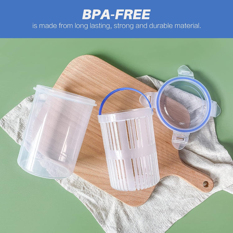 Pickle Jar 24oz 2Pack Pickle container with strainer Pickle Holder Keeper Lifter, pickle storage container pickle strainer, Flip Jar with Leak Proof and Lock It Lid