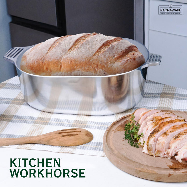 Cast Aluminum Oval Dutch Oven with Lid