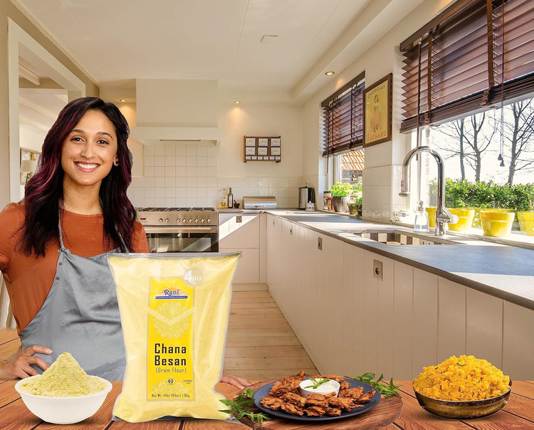 Rani Chana Besan (Chickpeas Flour, Gram) 64oz (4lbs) 1.81kg Bulk ~ All Natural | Vegan | Gluten Friendly | NON-GMO | Kosher | Indian Origin - Nestoria