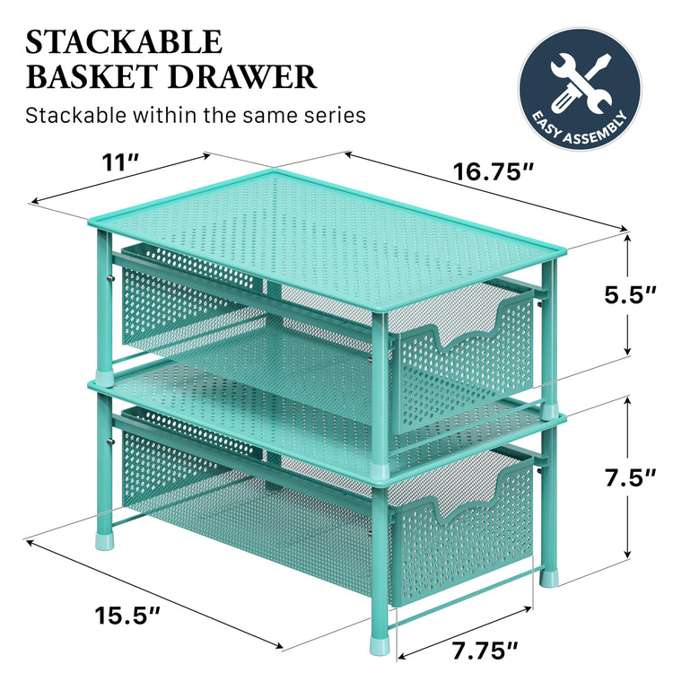 Stackable Cabinet Basket Drawer Organizer