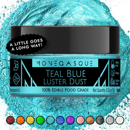 Teal Blue Edible Glitter for Drinks & Cakes