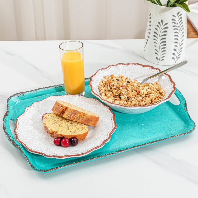 Large Farmhouse Melamine Serving Platters (2 Count)