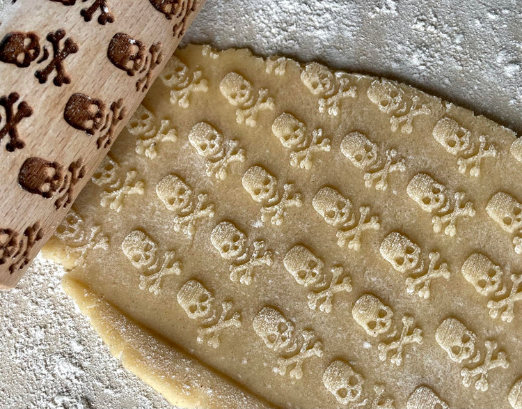 HALLOWEEN 3 Mini Embossed Rolling Pin Set. Wooden Laser Engraved Textured rolling pins for Cookies