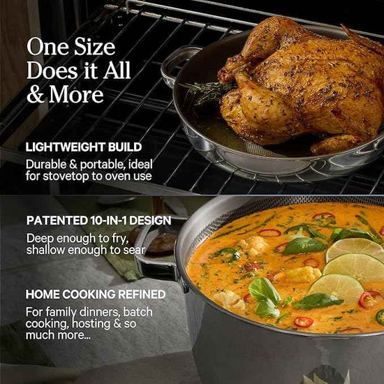 Our Place Titanium Pro Cookware Duo – Always Pan & Perfect Pot with Nonstick No-Coating Technology | Tri-Ply Titanium & Stainless Steel | Safe for Oven, Induction & All Cooktops up to 1000°F | Chrome