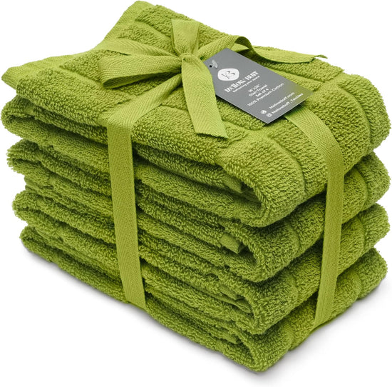 100% Cotton Terry Dish Towels, 4 Pack Plain, 16 x26 Inches, Super Soft and Absorbent Kitchen Towels, Perfect for Kitchen Cleaning and Dish Washing | Green - Nestoria