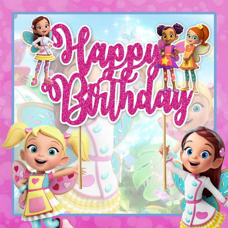 Buterbean Cafe Happy Birthday Cake Topper