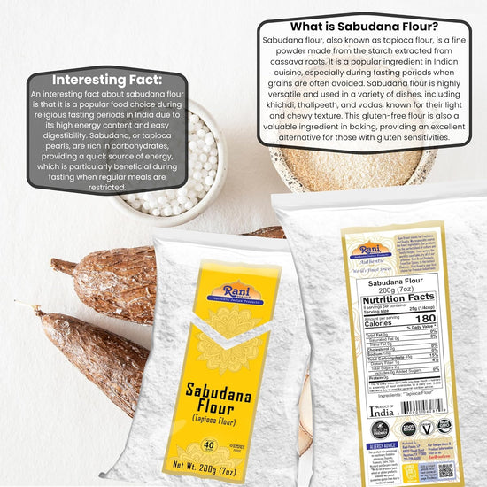 Rani Sabudana Flour (Tapioca/Sago Flour) 7oz (200g) ~ All Natural | Vegan | Gluten Friendly | NON-GMO | Kosher | Indian Origin - Nestoria