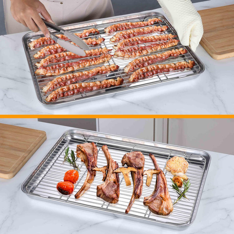 Large Baking Sheet with Wire Cooling Rack