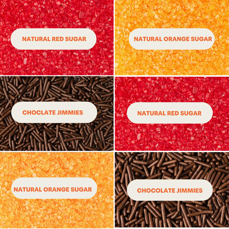 Sprinkles 6 Cell Edible Sprinkle Mix Jimmies Perfect for Cake Decorations Baking Ice Cream Cookies Cupcake Topper (2.75 Ounce)