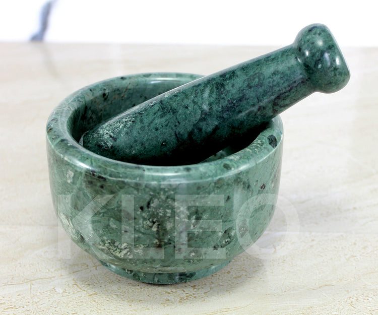 5" Diameter Natural Stone Mortar and Pestle Set as Spice Grinder