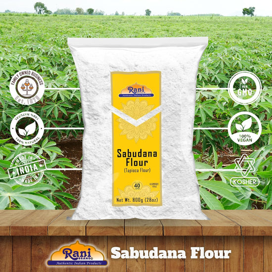 Rani Sabudana Flour (Tapioca/Sago Flour) 28oz (1.75lbs) 800g ~ All Natural | Vegan | Gluten Friendly | NON-GMO | Kosher | Indian Origin - Nestoria