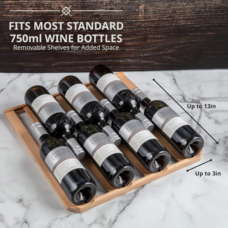 Ivation 43 Bottle Dual Zone Wine Cooler Refrigerator w/Lock | Large Freestanding Wine Cellar For Red, White, Champagne & Sparkling Wine | 41f-64f Digital Temperature Control Fridge Stainless Steel