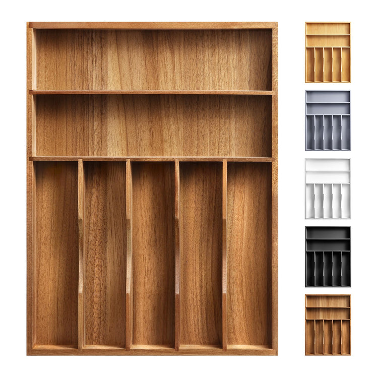 Kitchen Acacia Silverware Organizer