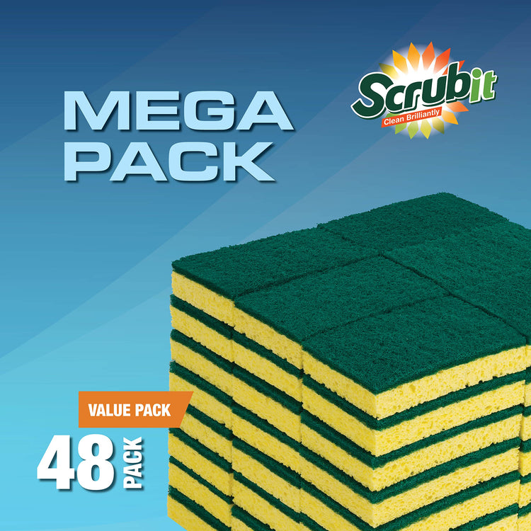 48 Pack Heavy Duty Scrub Sponges (48 Count)