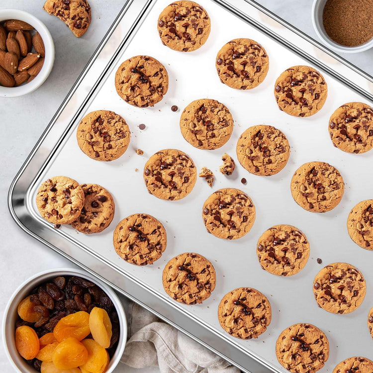 2 Pack 18x13 Inch Stainless Steel Baking Half Sheet Set (3 Count)