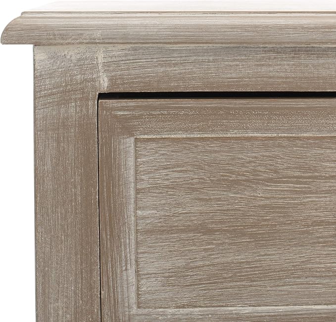 SAFAVIEH Home Collection – Michaela White Washed Storage Unit with Woven Basket Drawers, British Colonial Farmhouse Accent Storage, Fully Assembled (AMH5744E)